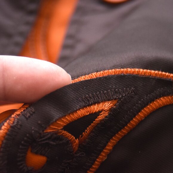 Rare Sean John XL Satin Bomber Jacket Brown Orange Y2K P Diddy VTG Hip Hop - Picture 13 of 13